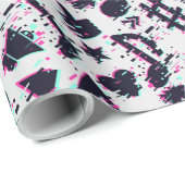 ゆがんだ楽譜とハートパターン ラッピングペーパー (ロールコーナー)