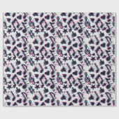 ゆがんだ楽譜とハートパターン ラッピングペーパー (フラット)