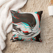 ゆがんできらめくインク波の質感 クッション (ブランケット)