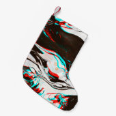ゆがんできらめくインク波の質感 スモールクリスマスストッキング (正面 (吊り時))