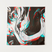 ゆがんできらめくインク波の質感 タペストリー (正面(横))