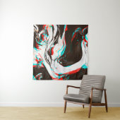 ゆがんできらめくインク波の質感 タペストリー (インサイチュ(横))