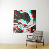 ゆがんできらめくインク波の質感 タペストリー (インサイチュ)