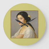 「ゆき森」ファインアート女子ポートレート ラージ壁時計 (正面)