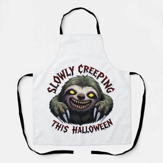 ゆっくりとハロウィーンこのハロウィン – Creepy Sloth エプロン (正面)