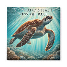 ゆっくりと安定したカメの磁石