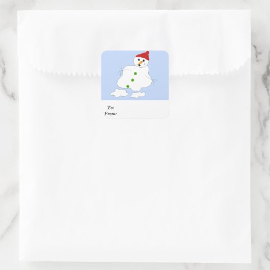 ゆっくりと溶融する雪だるま スクエアシール (バッグ)