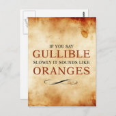 ゆっくりもしと言うと、オレンジのように聞こえる ポストカード (正面/裏面)
