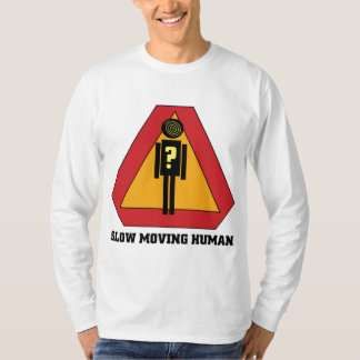 ゆっくり動く人間の印の長いSleveのワイシャツ Tシャツ