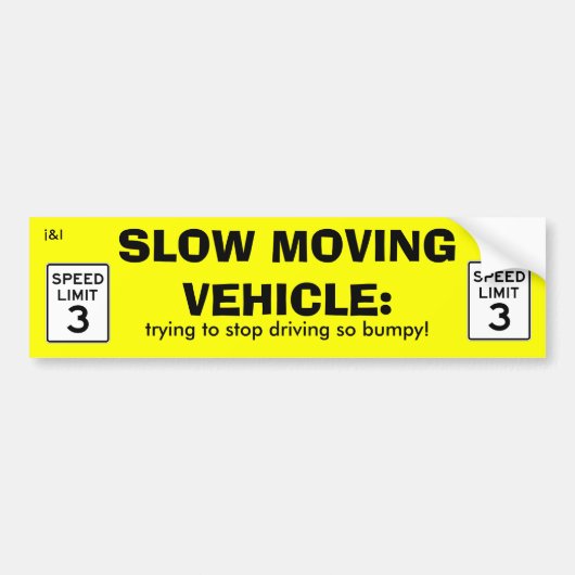 ゆっくり動く車のステッカー バンパーステッカー (正面)