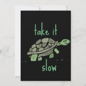 ゆっくり可愛い亀のかわいいギフトやる気を起こさせるを食べよう サンキューカード (正面)