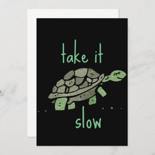ゆっくり可愛い亀のかわいいギフトやる気を起こさせるを食べよう サンキューカード (正面/裏面)