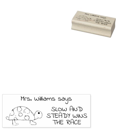 ゆっくり安定したカメカスタムの前向き先生 ラバースタンプ (押印)