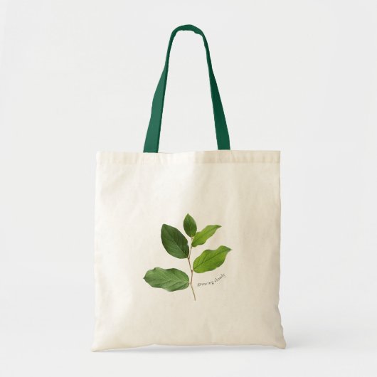 ゆっくり育つ植物の葉 トートバッグ (正面)