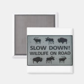 ゆっくり！野生生物の道 マグネット (正面/裏面)