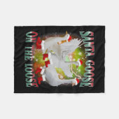 ゆったりとしたサンタグースアニ間抜けのクリスマスグース フリースブランケット (正面(横))