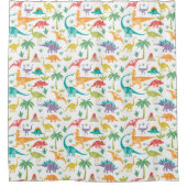 ゆったりとしたダベットカバーのディノス シャワーカーテン (正面)