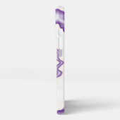 ゆったりとしたレトロなファンキー渦巻き紫色の白を絞る iPhoneケース (左側面)