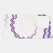 ゆったりとしたレトロなファンキー渦巻き紫色の白を絞る iPhoneケース (裏面横)