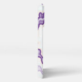 ゆったりとしたレトロなファンキー渦巻き紫色の白を絞る iPhoneケース (右側面)