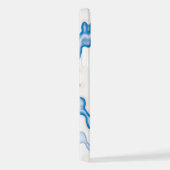 ゆったりとしたレトロファンキースワールブルー白を絞る iPhoneケース (右側面)