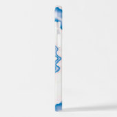 ゆったりとしたレトロファンキースワールブルー白を絞る iPhoneケース (左側面)