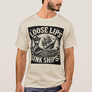 ゆったりとした唇で船を沈める Tシャツ