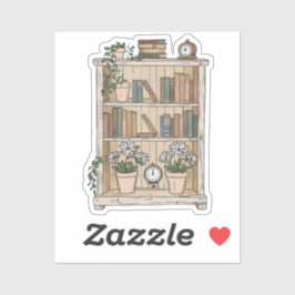 ゆったりとした本棚の幸せ シール