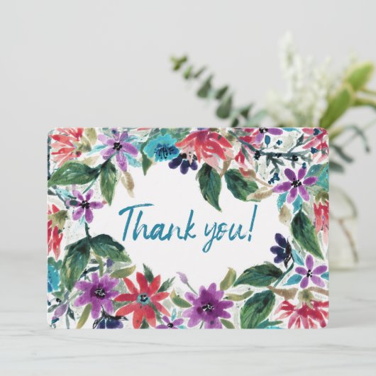 ゆったりとした水絵を描色の花 | サンキューカード (スタンド正面)