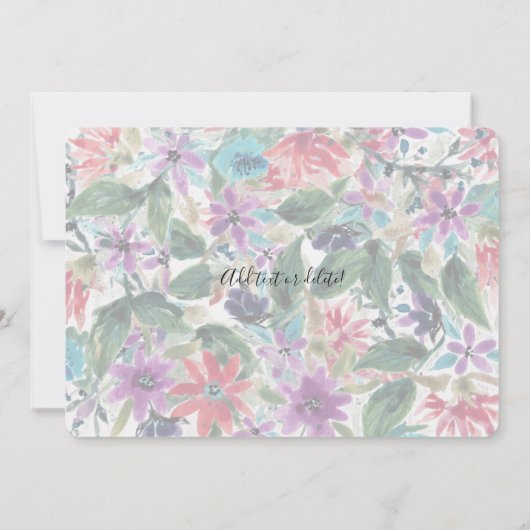 ゆったりとした水絵を描色の花 | サンキューカード (裏面)