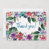 ゆったりとした水絵を描色の花 | サンキューカード (正面)