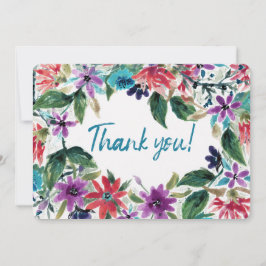 ゆったりとした水絵を描色の花 | サンキューカード