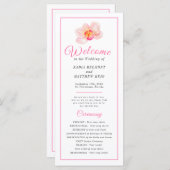 ゆったりとした水色の蘭結婚花の儀式 プログラム (正面/裏面)