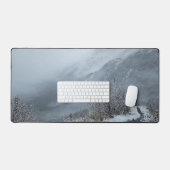 ゆったりとした雪に覆われたトレイルデスクマット デスクマット (キーボード&マウス)