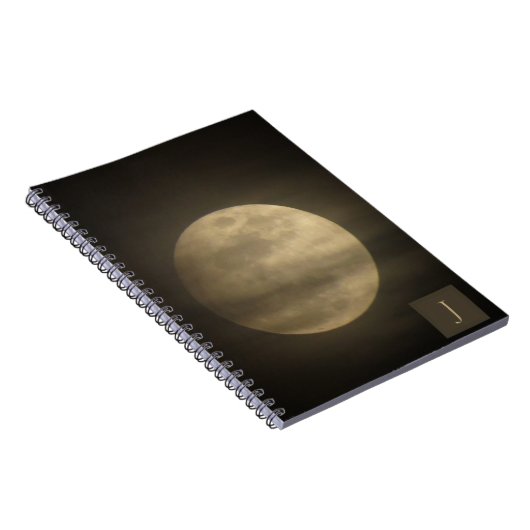 ゆったりとした雲のノートと満月の写真 ノートブック (右側)