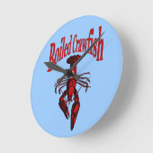 ゆでたザリガニまたはザリガニ時計顔 ラウンド壁時計 (傾斜)