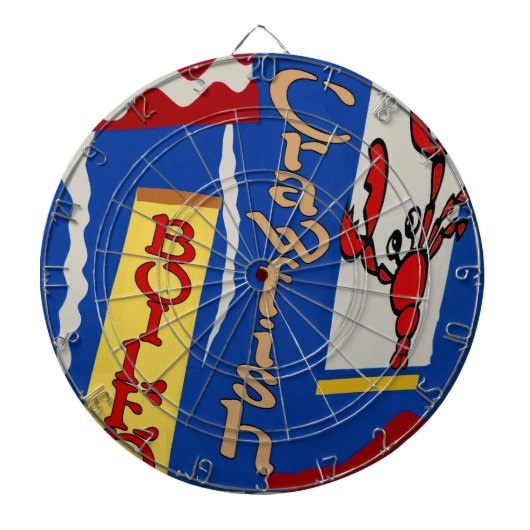 ゆでたザリガニ抽象デザイン ダーツボード (正面)