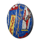 ゆでたザリガニ抽象デザイン ダーツボード (正面右)