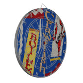 ゆでたザリガニ抽象デザイン ダーツボード (正面左)