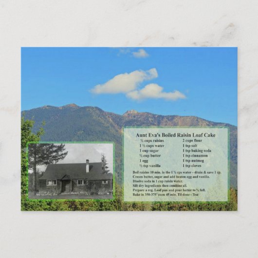 ゆでたレーズンローフケーキレシピはがき ポストカード (正面)