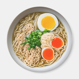 ゆで卵を使ったラーメン麺 マグネット