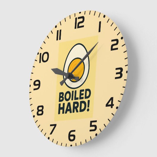 ゆで懸命!懸命おもしろいゆで卵ユーモア ラージ壁時計 (傾斜)