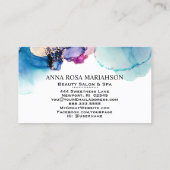 *~*ゆみはっきりしたターコイズティール（緑がかった色）金ゴールドギルドAP29 名刺 (裏面)