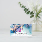 *~*ゆみはっきりしたターコイズティール（緑がかった色）金ゴールドギルドAP29 名刺 (スタンド正面)