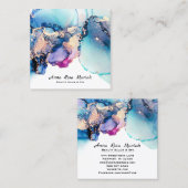 *~*ゆみ抽象芸術ターコイズ金ゴールドギルドティール(緑がかった色)AP29 スクエア名刺 (正面/裏面)