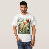 ゆらぐ草原のチューリップ Tシャツ (正面フル)
