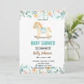 ゆらゆら馬のシャワー誕生日パーティー招待状 招待状 (スタンド正面)