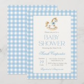 ゆらゆら馬の赤ちゃん歓迎会男子案内 招待状 (正面/裏面)