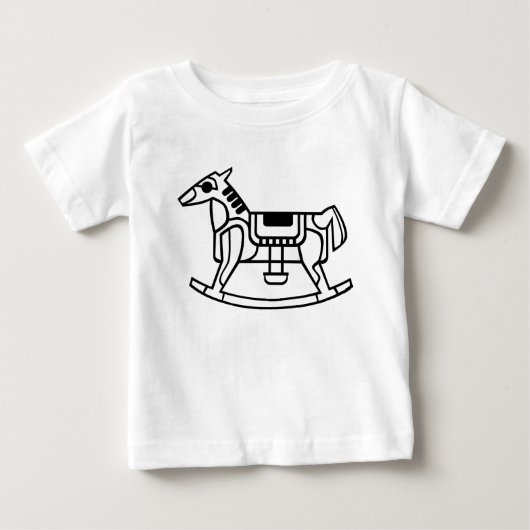 ゆらゆら馬、馬、自然 ベビーTシャツ (正面)