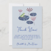 ゆりパッドのカエル赤ちゃんシャワーサンキューカード 招待状 (正面)